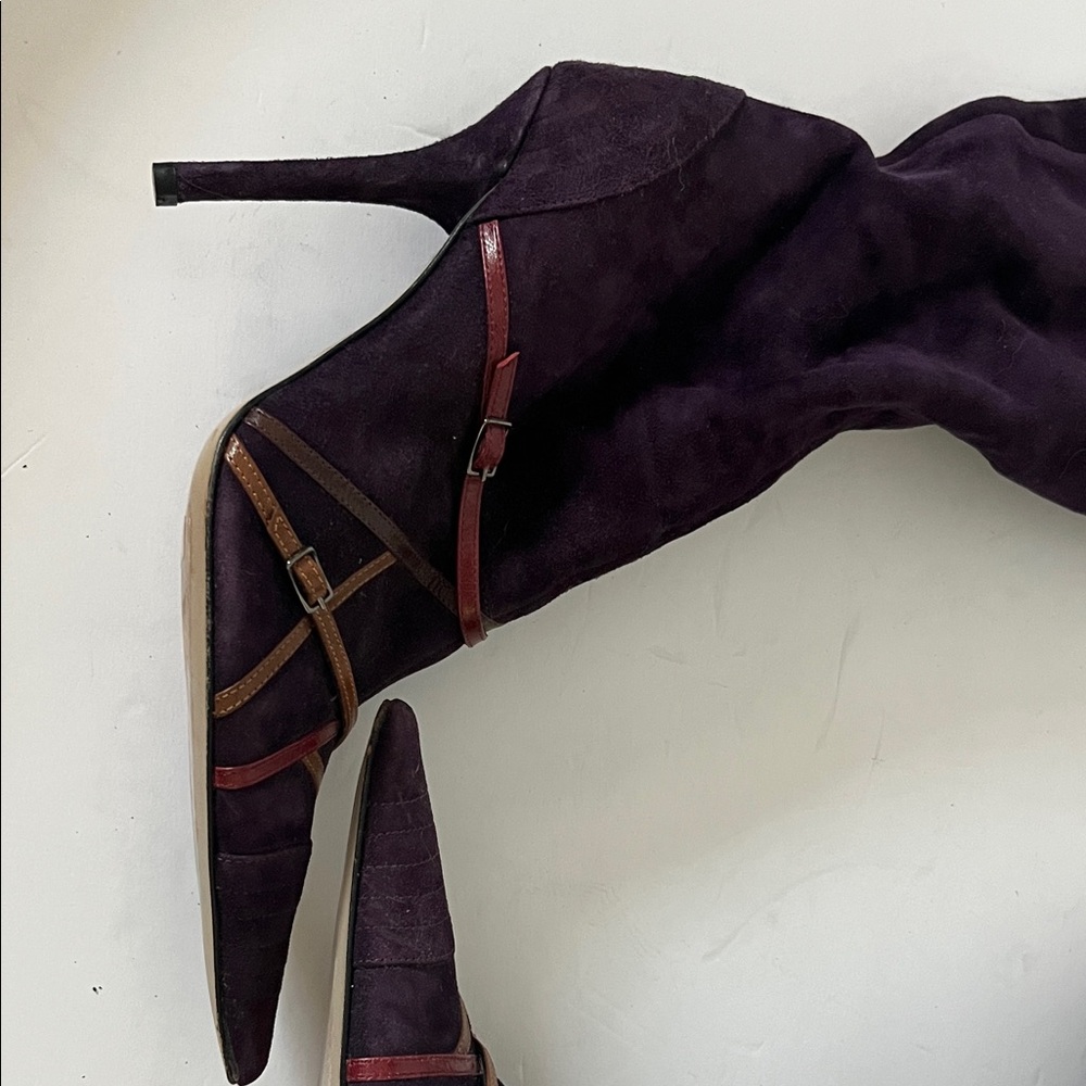 Vero Cuoio Dark Purple Heeled Boots - Picture 5 of 10